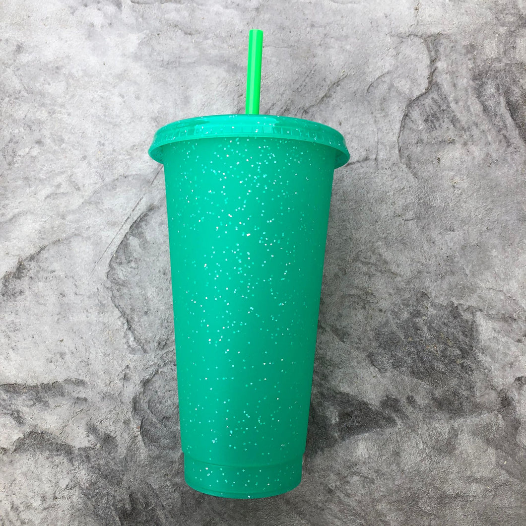 24oz Green Glitter Cold Cups
